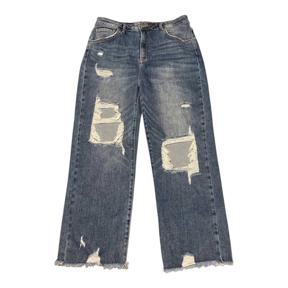 Risen Jeans Women's Size 1XL Distressed Walker Rose Boutique Blue Jeans